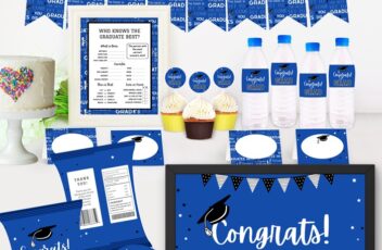 blue and black graduation party printable
