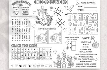 editable communion activity and coloring mat printable