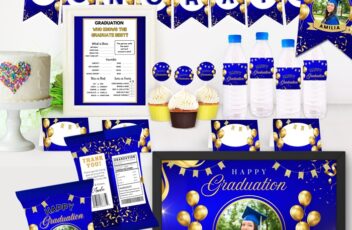 editable on canva graduation party printables