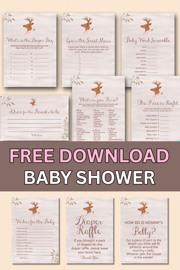 free antler deer baby shower games