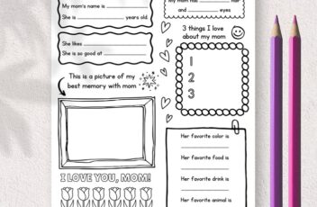 mothers day activity - All About mom Printable Coloring Page