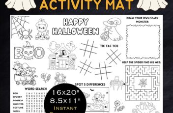printable halloween activity mat
