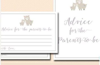 FREE Llama Baby Shower Advice for Parents Card