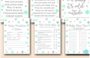 FREE Silver Mint Snowflake Baby Shower Game