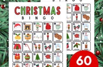 Christmas bingo cards with pictures