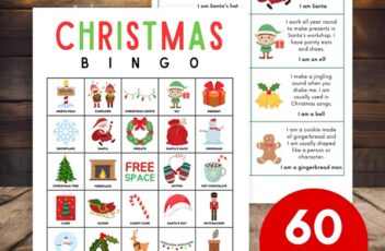 Christmas bingo cards with pictures