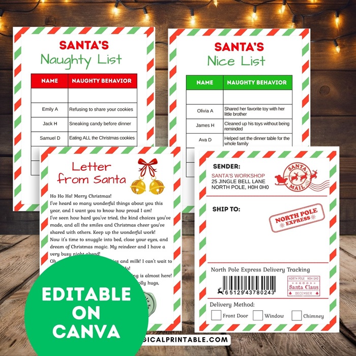 Elf on the shelf Kit letters notes shipping label