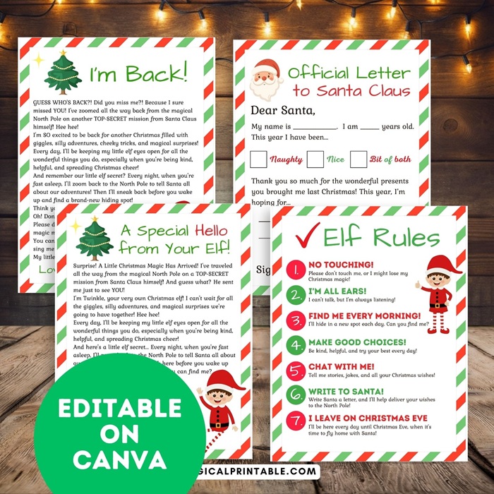 Elf on the shelf Kit letters